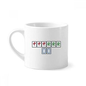 Dıythinker 170 ml Beyaz Junior Three Chiefs Mahjong Fayans Mini Kahve Seramik Kupa