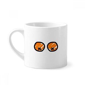Dıythinker 170 ml Beyaz Just Oranges Çizim Komik Turuncu Mini Kahve Seramik Kupa