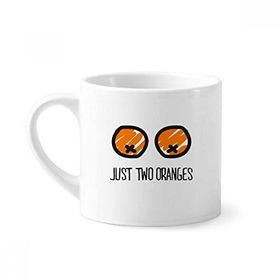 Dıythinker 170 ml Beyaz Just Oranges Çizim Komik Turuncu Mini Kahve Seramik Kupa