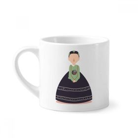 Dıythinker 170 ml Beyaz Kadın geleneksel Kore Mini Kahve Seramik Kupa