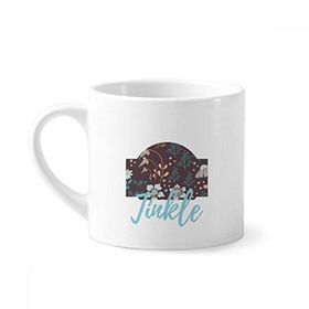Dıythinker 170 ml Beyaz Kahverengi Çiçek Çiçek Bitki Boyası Mini Kahve Seramik Kupa
