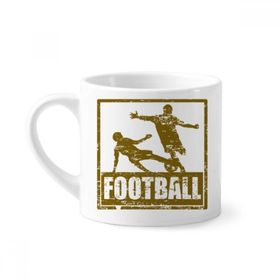 Dıythinker 170 ml Beyaz Kahverengi Futbolcu Kaydırıcı Mini Kahve Seramik Kupa