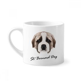 Dıythinker 170 ml Beyaz Kahverengi Sevimli St.Bernard Köpek Evcil Hayvan Mini Kahve Seramik Kupa