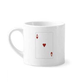 Dıythinker 170 ml Beyaz Kalp A Oyun Kartları Desenli Mini Kahve Seramik Kupa
