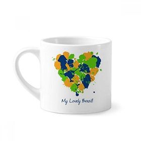 Dıythinker 170 ml Beyaz Kalp Şekilli My Lovely Brazil Brezilya Mini Kahve Seramik Kupa