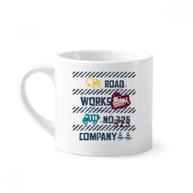 Dıythinker 170 ml Beyaz Kalp Yol Numarası Desenli Mini Kahve Seramik Kupa