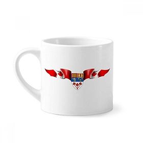 Dıythinker 170 ml Beyaz Kanada Bayrağı Ulusal Amblem Mini Kahve Seramik Kupa