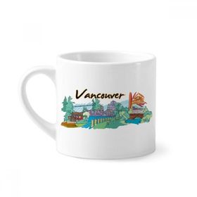Dıythinker 170 ml Beyaz Kanada Lezzeti Vancouver Simgesi Resim Mini Kahve Seramik Kupa