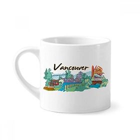 Dıythinker 170 ml Beyaz Kanada Lezzeti Vancouver Simgesi Resim Mini Kahve Seramik Kupa