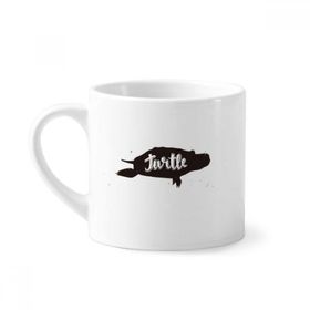 Dıythinker 170 ml Beyaz Kaplumbağa Siyah ve Beyaz Hayvan Mini Kahve Seramik Kupa
