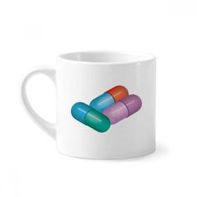 Dıythinker 170 ml Beyaz Kapsül Hap Sağlık Bakım Ürünleri Desen Mini Kahve Seramik Kupa
