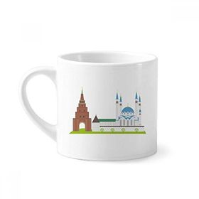 Dıythinker 170 ml Beyaz Kazan Rusya Ulusal Sembol Desenli Mini Kahve Seramik Kupa