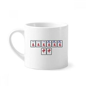 Dıythinker 170 ml Beyaz Kazanan Takım Mahjong Fayans Mini Kahve Seramik Kupa