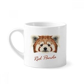 Dıythinker 170 ml Beyaz Kestane Vahşi Kırmızı Panda Hayvan Mini Kahve Seramik Kupa