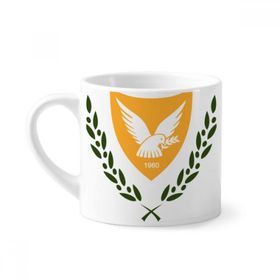 Dıythinker 170 ml Beyaz Kıbrıs Ulusal Amblem Ülke Mini Kahve Seramik Kupa