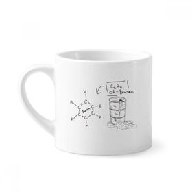 Dıythinker 170 ml Beyaz Kimya Kowledge Benzen Kimyasal Mini Kahve Seramik Kupa