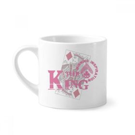 Dıythinker 170 ml Beyaz King Oyun Kartları Kumar Aletleri Desenli Mini Kahve Seramik Kupa