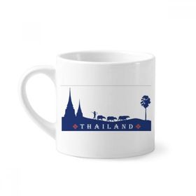 Dıythinker 170 ml Beyaz Kingdom of Tayland Gümrük Kültürü Mini Kahve Seramik Kupa