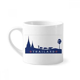 Dıythinker 170 ml Beyaz Kingdom of Tayland Gümrük Kültürü Mini Kahve Seramik Kupa