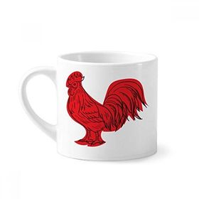 Dıythinker 170 ml Beyaz Kırmızı Çin 2017 Horoz Yılı Mini Kahve Seramik Kupa