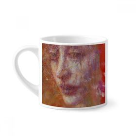 Dıythinker 170 ml Beyaz Kırmızı Eşarp Saç XJJ Yağlı Boya Mini Kahve Seramik Kupa