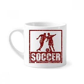 Dıythinker 170 ml Beyaz Kırmızı Futbolcu Tutmak Futbol Mini Kahve Seramik Kupa
