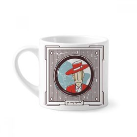 Dıythinker 170 ml Beyaz Kırmızı Giysi İspanyol İllüstrasyon Mini Kahve Seramik Kupa