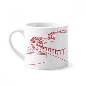 Dıythinker 170 ml Beyaz Kırmızı Harika Duvar Deseni Çin Mini Kahve Seramik Kupa