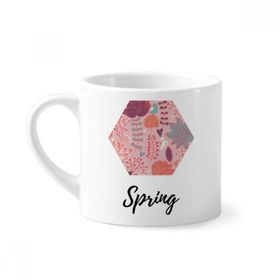 Dıythinker 170 ml Beyaz Kırmızı İplik Çiçek Bitki Boyası Mini Kahve Seramik Kupa