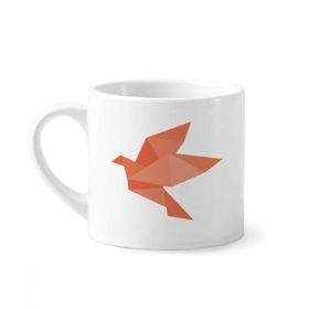 Dıythinker 170 ml Beyaz Kırmızı Kuş Soyut Origami Desenli Mini Kahve Seramik Kupa