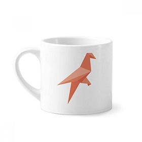 Dıythinker 170 ml Beyaz Kırmızı Kuş Soyut Origami Desenli Mini Kahve Seramik Kupa