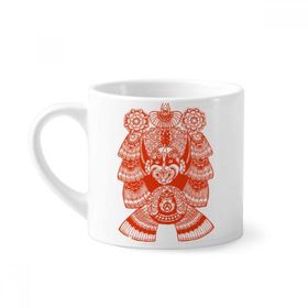 Dıythinker 170 ml Beyaz Kırmızı Pekin Opera Maskesi Kağıt Kesimli Mini Kahve Seramik Kupa