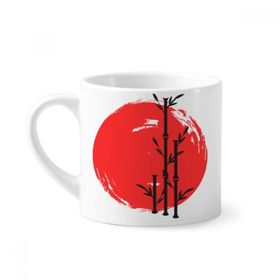 Dıythinker 170 ml Beyaz Kırmızı Siyah Japonya Soyut Fırça Mini Kahve Seramik Kupa