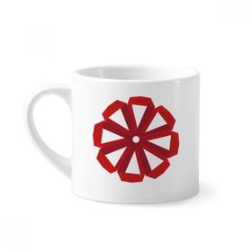 Dıythinker 170 ml Beyaz Kırmızı Soyut Noel Çiçeği Origami Mini Kahve Seramik Kupa