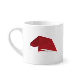 Dıythinker 170 ml Beyaz Kırmızı Soyut Noel Şapkası Origami Mini Kahve Seramik Kupa