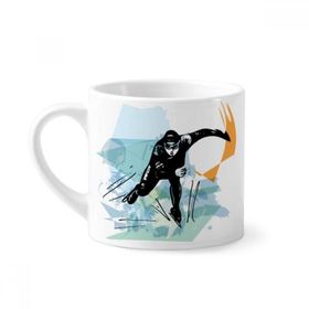 Dıythinker 170 ml Beyaz Kış Spor Hız Pateni Erkek Atletler Mini Kahve Seramik Kupa