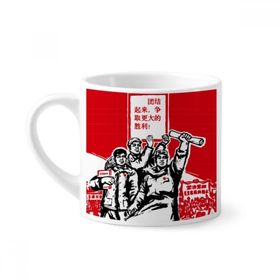 Dıythinker 170 ml Beyaz Kitap Kağıdı Kırmızı Başkan Mao Kitleleri Mini Kahve Seramik Kupa
