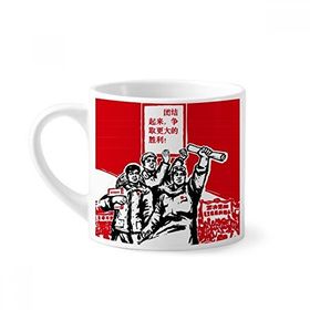 Dıythinker 170 ml Beyaz Kitap Kağıdı Kırmızı Başkan Mao Kitleleri Mini Kahve Seramik Kupa