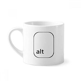 Dıythinker 170 ml Beyaz Klavye Sembolü Alt Mini Kahve Seramik Kupa