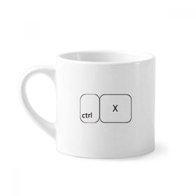Dıythinker 170 ml Beyaz Klavye Sembolü ctrl X Mini Kahve Seramik Kupa
