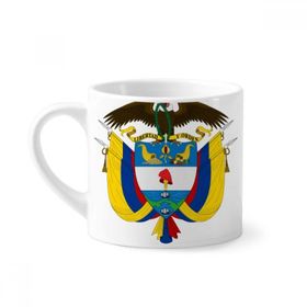 Dıythinker 170 ml Beyaz Kolombiya Ulusal Amblem Ülke Mini Kahve Seramik Kupa
