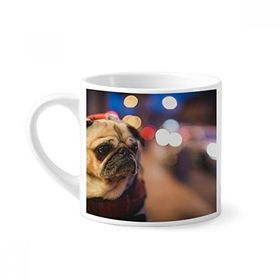 Dıythinker 170 ml Beyaz Köpek Evcil Hayvan Yalnız Fotoğraf Mini Kahve Seramik Kupa