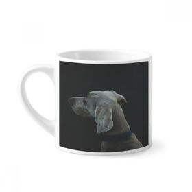 Dıythinker 170 ml Beyaz Köpek Evcil Hayvan Yalnız Gece Mini Kahve Seramik Kupa