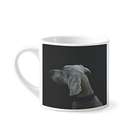 Dıythinker 170 ml Beyaz Köpek Evcil Hayvan Yalnız Gece Mini Kahve Seramik Kupa