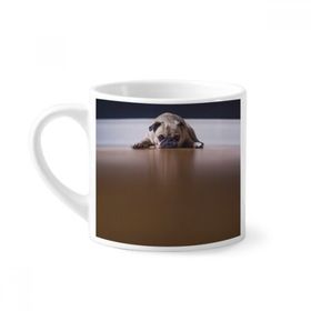 Dıythinker 170 ml Beyaz Köpek Hayvan Oda Zemin Resmi Mini Kahve Seramik Kupa