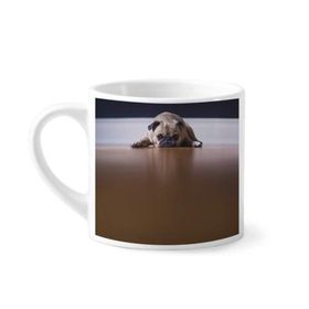 Dıythinker 170 ml Beyaz Köpek Hayvan Oda Zemin Resmi Mini Kahve Seramik Kupa