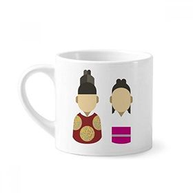 Dıythinker 170 ml Beyaz Kore geleneksel prens ve prenses Mini Kahve Seramik Kupa