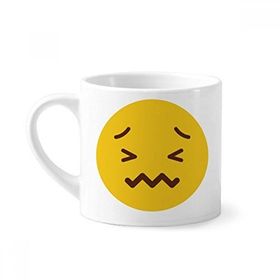 Dıythinker 170 ml Beyaz Korkunç Sarı Sevimli Online Sohbet Mini Kahve Seramik Kupa
