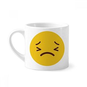 Dıythinker 170 ml Beyaz Korkunç Sarı Sevimli Online Sohbet Mini Kahve Seramik Kupa