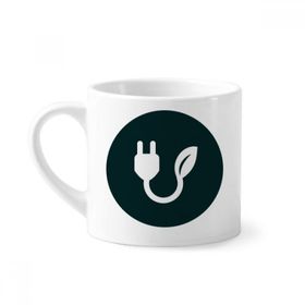 Dıythinker 170 ml Beyaz Koyu Yeşil Şarj Kablosu Fişi Mini Kahve Seramik Kupa